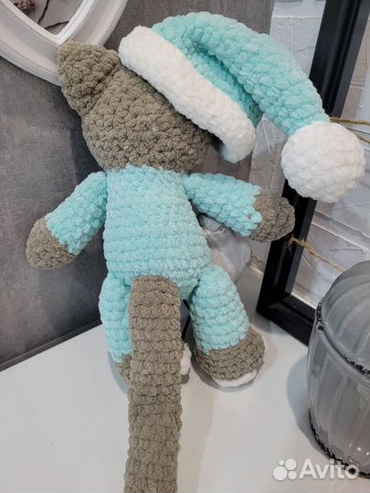 Вязанные игрушки ручной работы кот