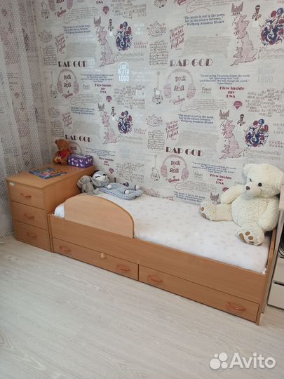 Детская кроватка трансформер с матрасом