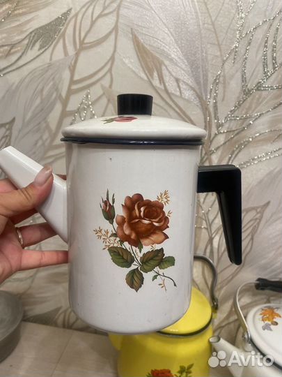 Эмалированная посуда СССР чайник кружка кофейник