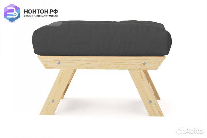 Пуф Амбер темно-серый