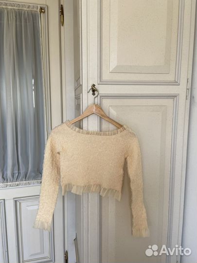 Укороченный полупрозрачный топ zara (M)