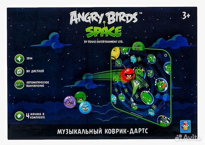 Развивающий музыкальный коврик-дартс Angry birds
