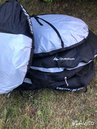 Палатка quechua 2 seconds 3 fresh & black