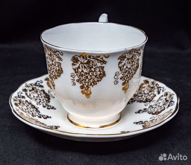 Чайная пара Royal Albert, золото, виноград, винтаж