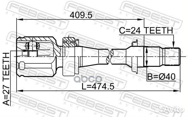 ШРУС toyota camry IV-V V30/V40 2.0-2.4 01-11