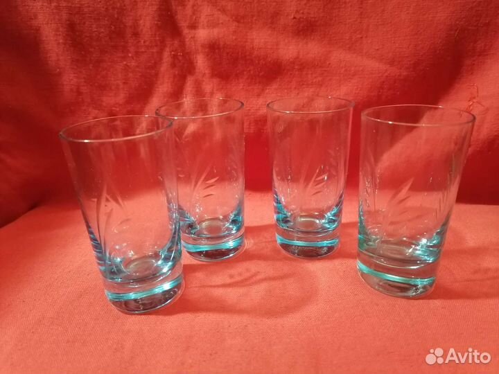 Рюмки СССР бирюзовое стекло