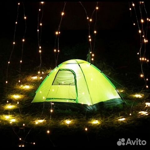 Гирлянда нить роса для палатки 20 метров USB