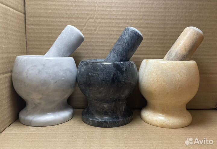 Ступка с пестиком мраморная