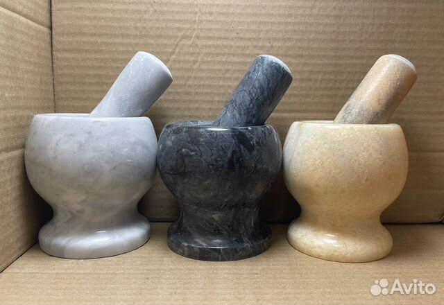 Ступка с пестиком мраморная