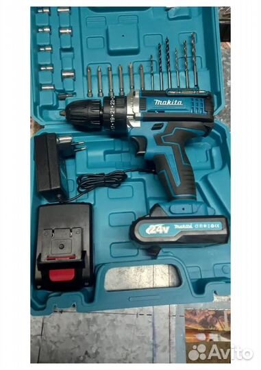 Шуруповерт - дрель ударный аккумуляторный 24v набо