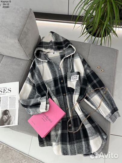 Рубашка в клетку женская