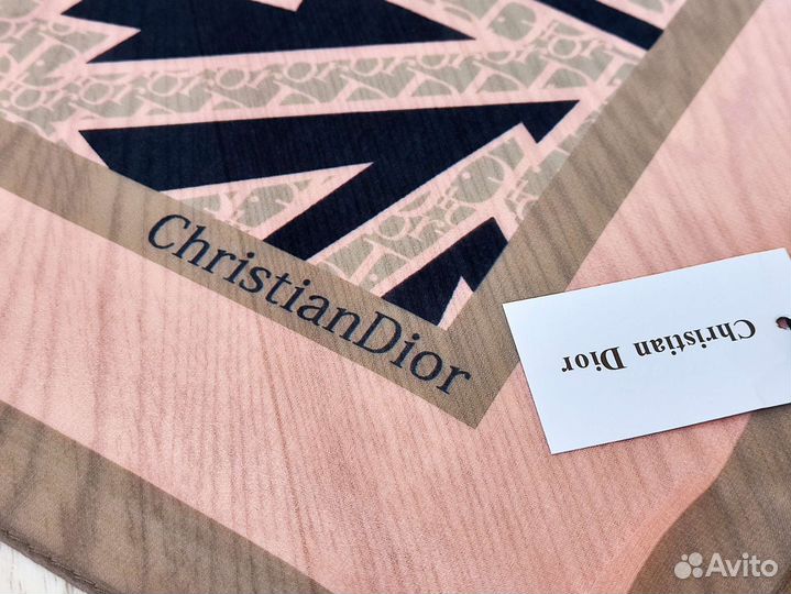Платок Шифоновый Christian Dior розовый с синим