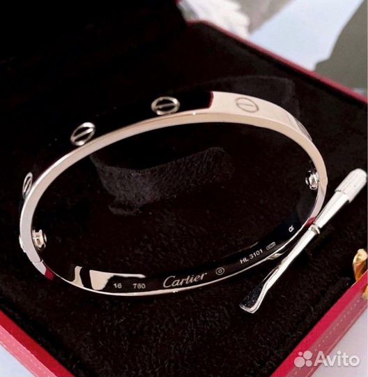 Браслет Cartier Love белое золото