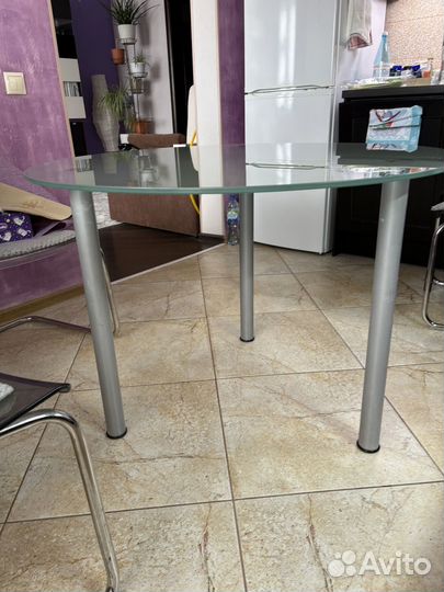 Стол обеденный круглый стеклянный икеа