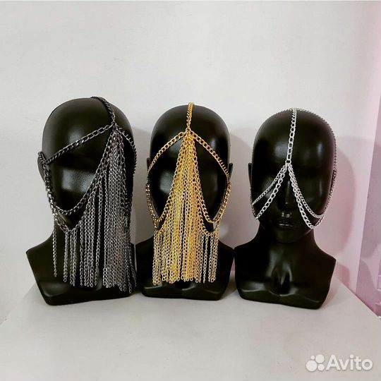 Маска цепь на лицо цепь на нос украшение цепочка в