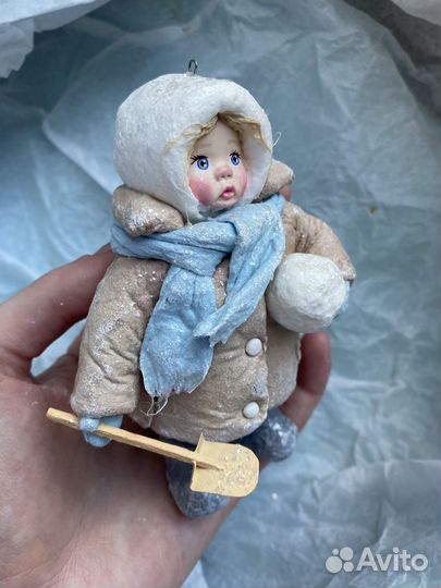 Ватная елочная игрушка