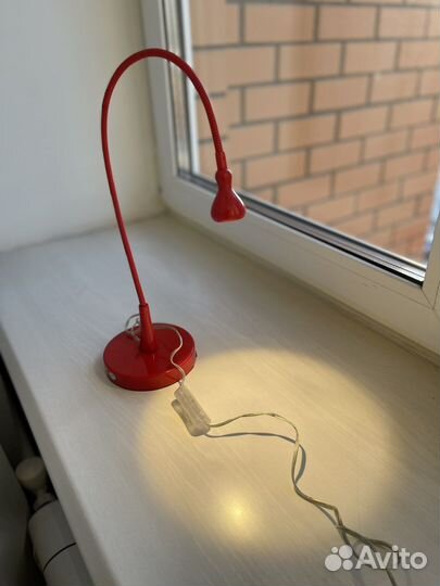 Настольная лампа Икея led красная