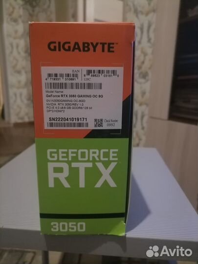 Видеокарта Rtx 3050