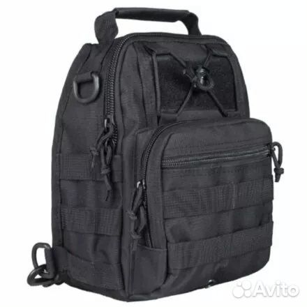 Сумка тактическая через плечо черная