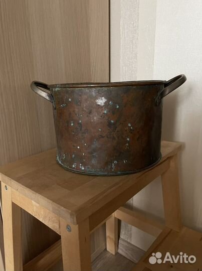 Старинная медная кастрюля 5.5л