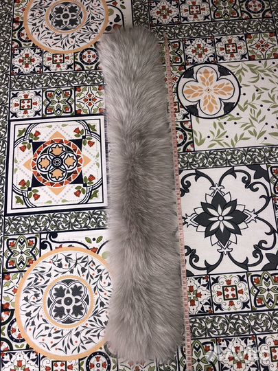 Новый Меховой воротник серый