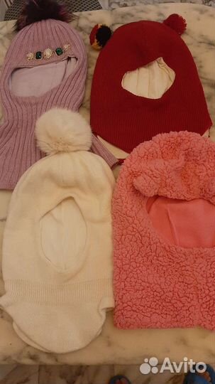 Шапка шлем для девочки 52 54 зима