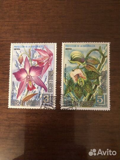 Почтовые марки цветы Гвинея