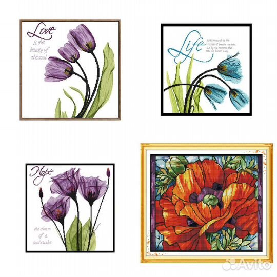 Схемы 17шт Цветные для вышивки крестиком