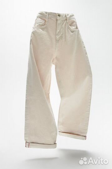 Джинсы Zara новые с биркой размер 34 цвет экрю