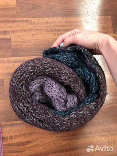 Шарф-Снуд шерстяной объёмной вязки