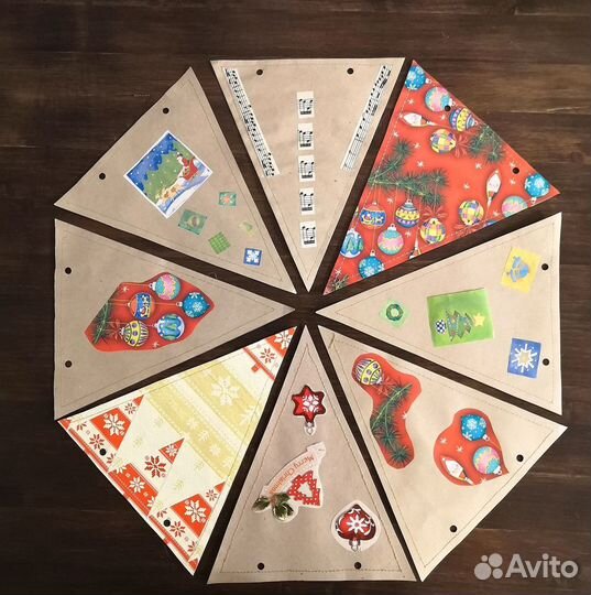 Гирлянда флажков из крафт-бумаги новогодняя