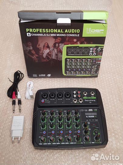 Микшерный пульт с bluetooth, USB