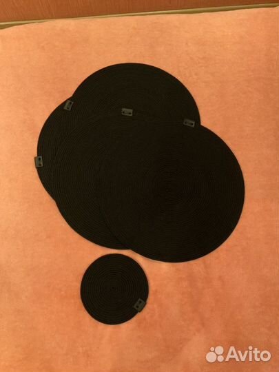 Салфетки из шнура 4 шт черные 38 см