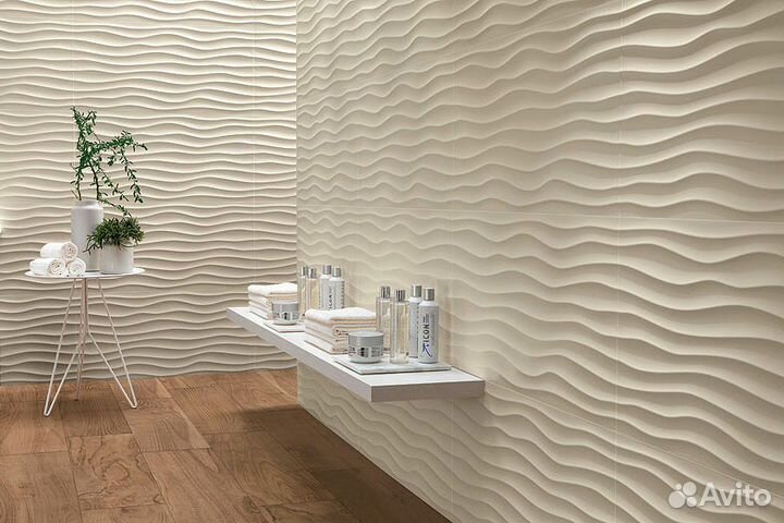 Плитка atlas C. 3D wall Solid White Glossy 50x120