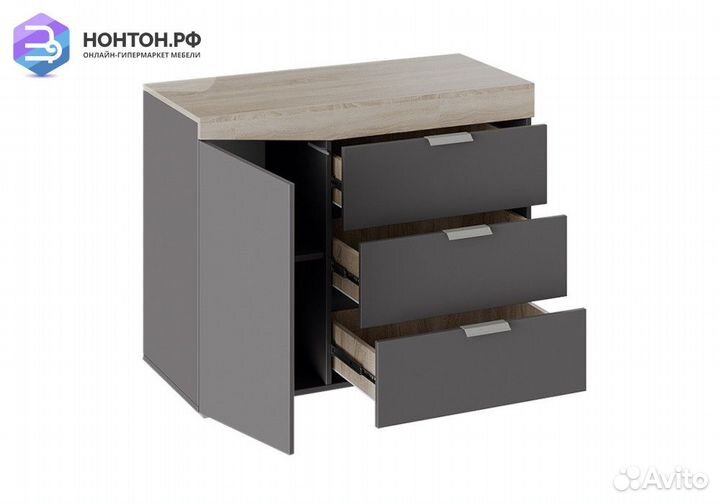 Комод тип 1 дуб сонома / графит серый