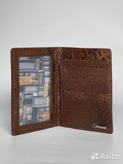 Обложка на паспорт Zilli, кожа крокодила