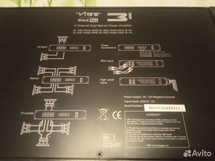 Автомобильный усилитель 4 канала