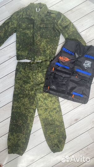 Военная форма на рост 134+жилет Nerf