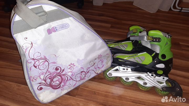 Коньки раздвижные, роликовые и с полозьями, 36 40