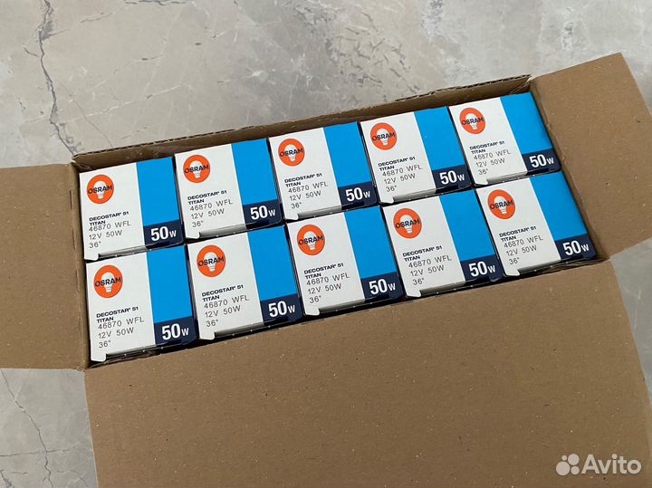 Галогеновые лампы Osram 12В, 50Вт, GU5.3