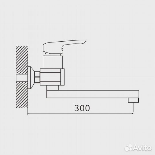 Настенный смеситель для кухни Shevanik S5693, хром