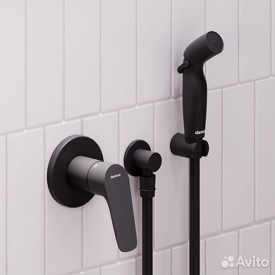 Смес-ль с гиг. душем черный Jupiter 777510300