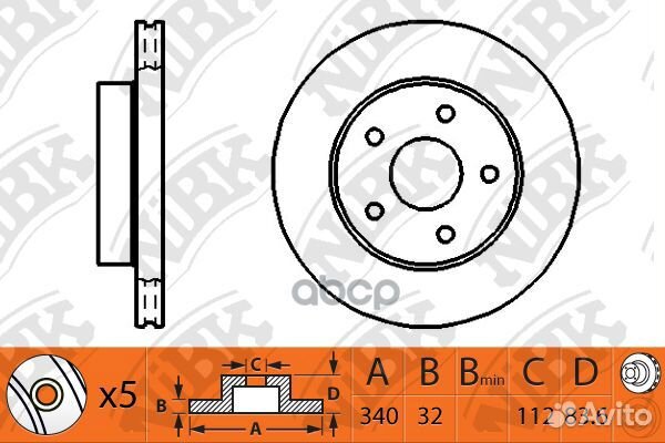 Диск тормозной toyota land cruiser 200 4.5 2007