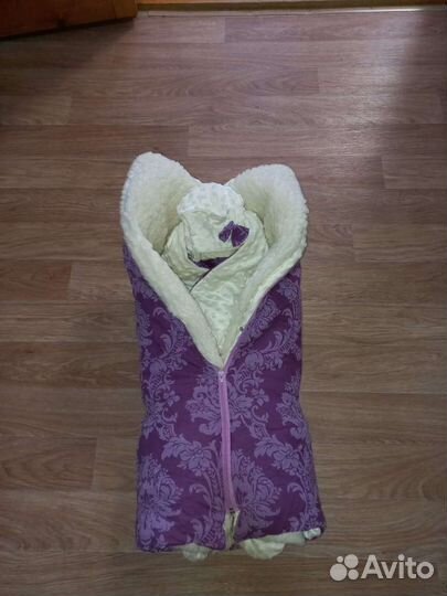 Конверт на выписку зимний с комбинезоном