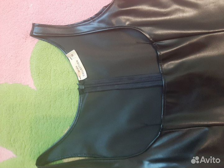 Кожаный сарафан женский 42