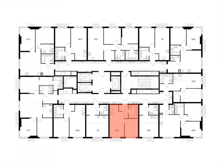 1-к. квартира, 33,1 м², 24/24 эт.