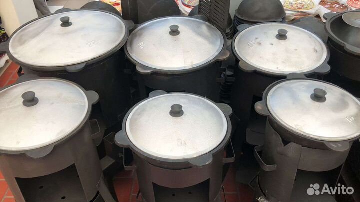 Комплект казан 8 литров+печь+шумовока+половник