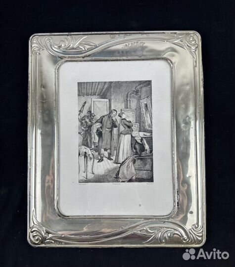 Старинная рамка для фото Картины Посеребрение