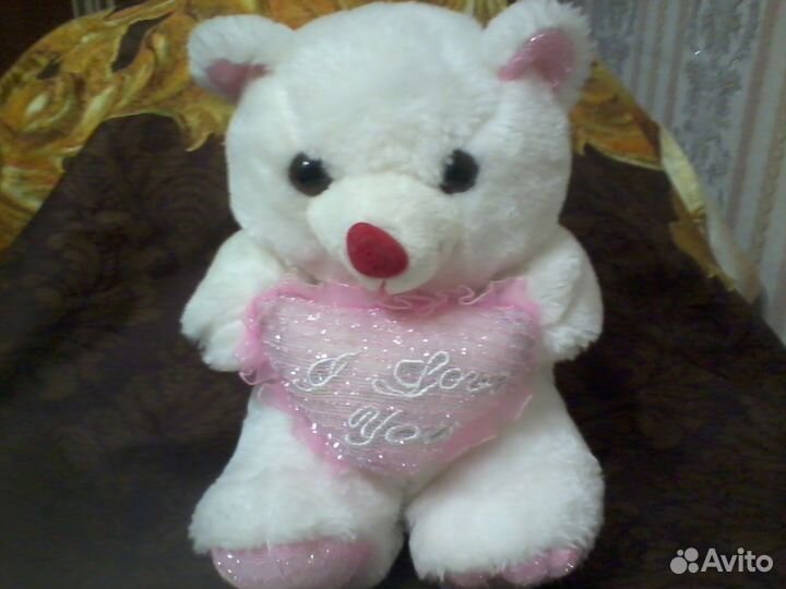 Мягкая игрушка белый медвежонок