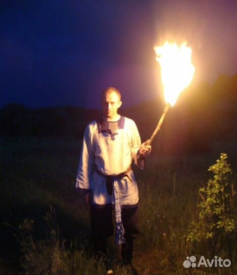 Канат 18мм веревка джут факел фаер огненное сердце